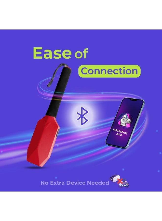 ميتاشوت لعبة مضرب الكريكيت الذكية MetaShot Go مع موصل تلفزيون MHL عالمي وبطاقة VIP رقمية | مضرب ألعاب كريكيت بمستشعر حركة | تطبيق بلوتوث | العب على التلفزيون والهاتف المحمول - Image 4